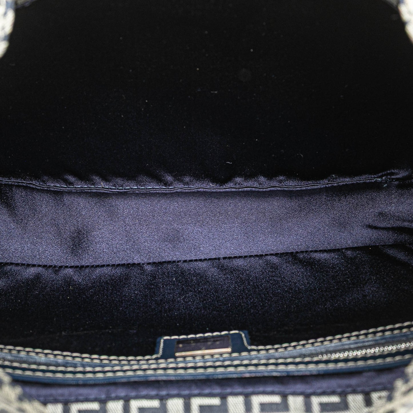 Fendi Zucchino Canvas Shoulder Bag Gray
