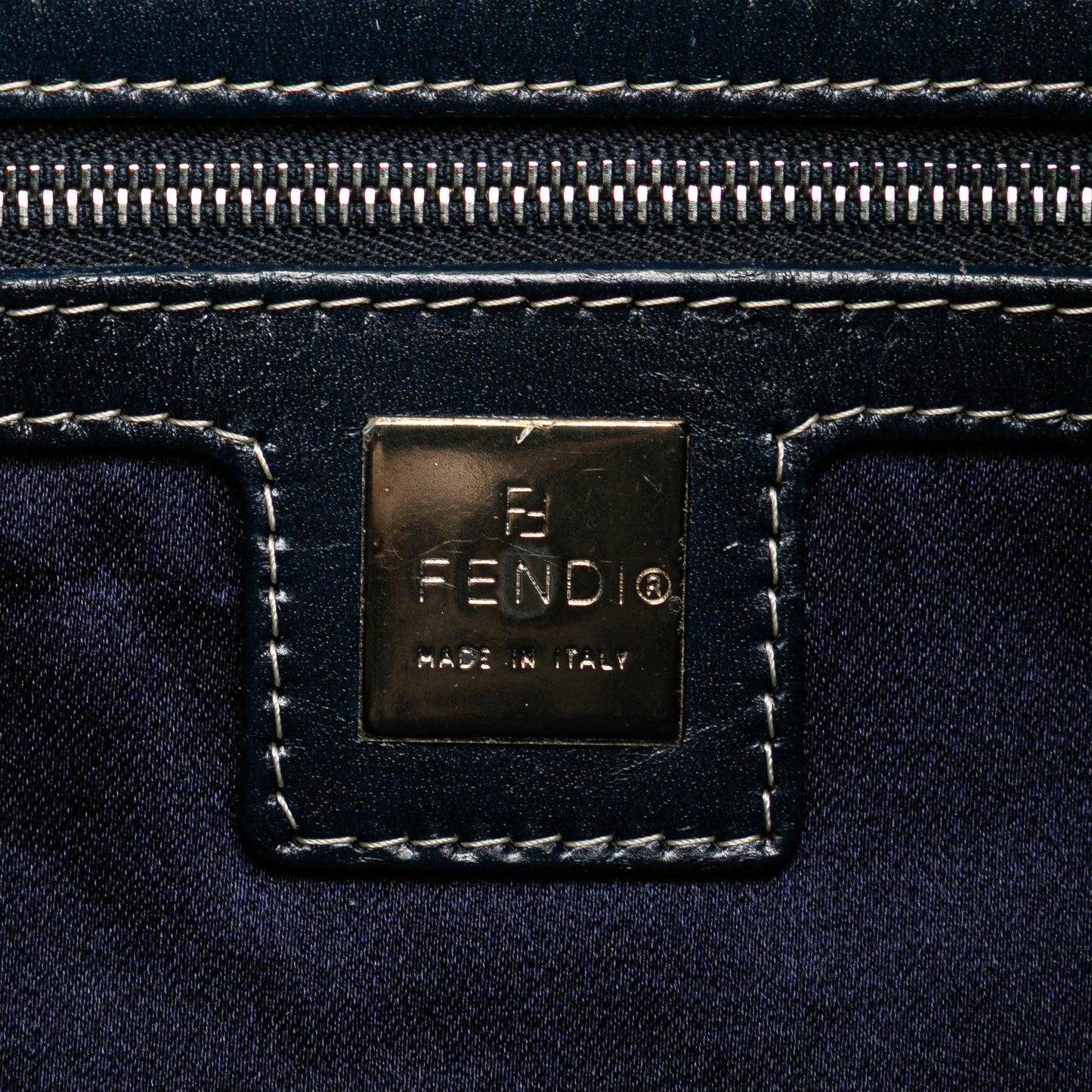 Fendi Zucchino Canvas Shoulder Bag Gray