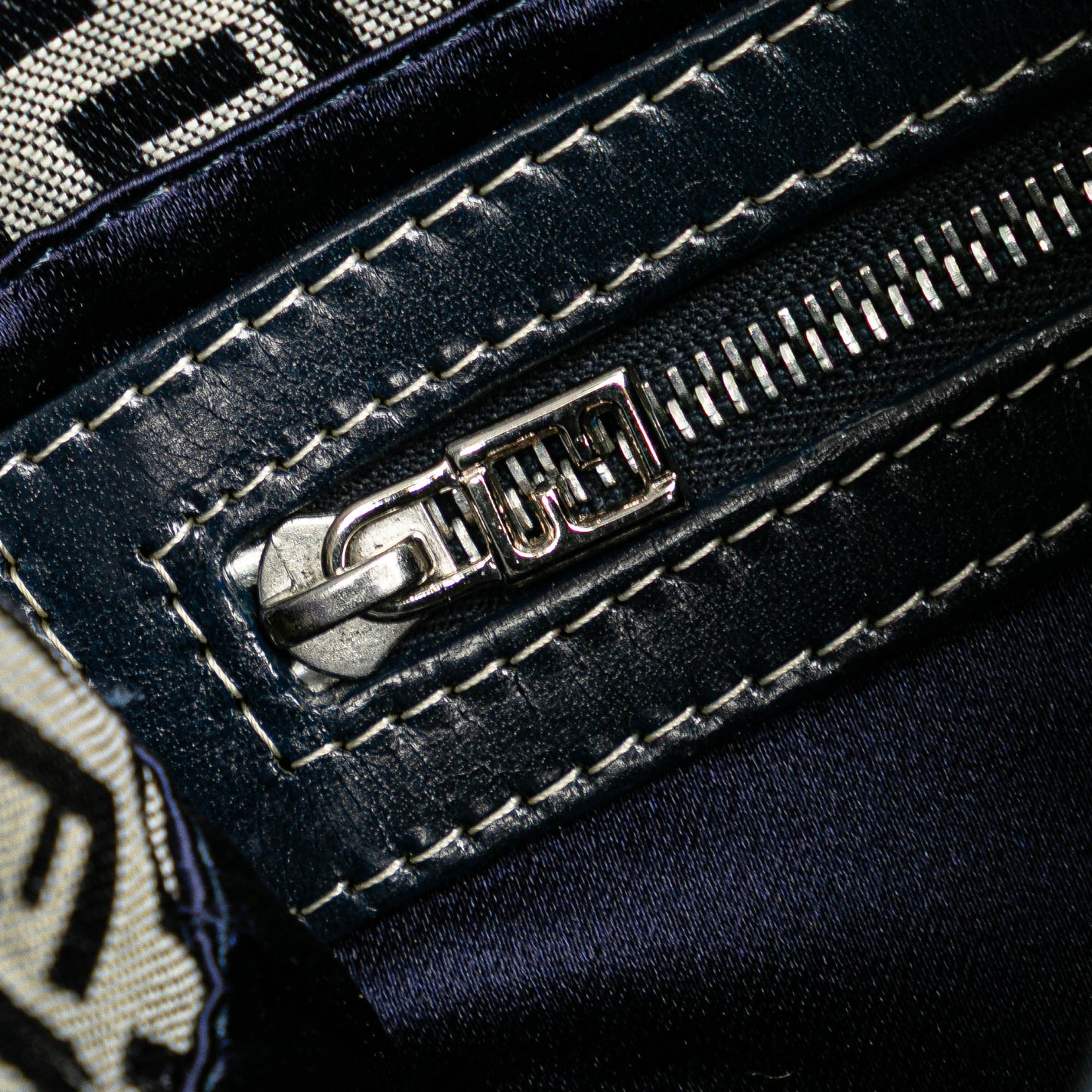 Fendi Zucchino Canvas Shoulder Bag Gray