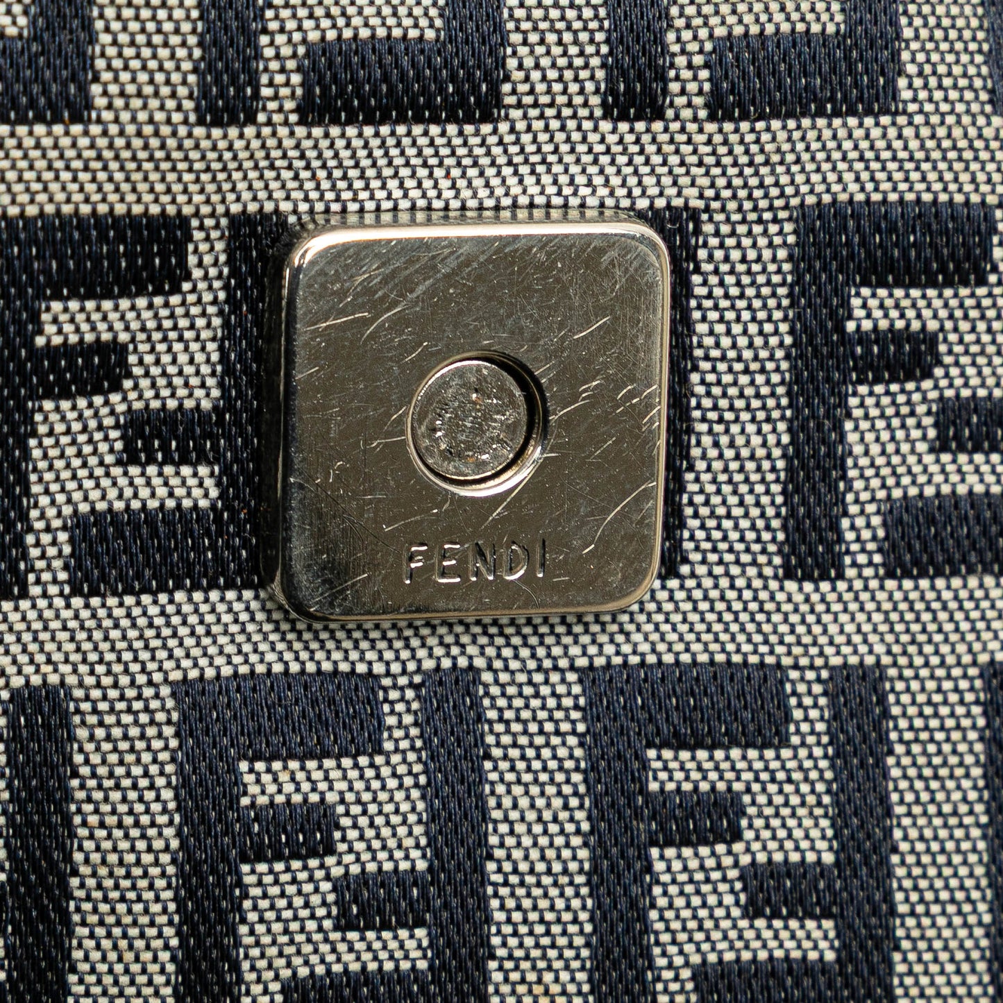 Fendi Zucchino Canvas Shoulder Bag Gray
