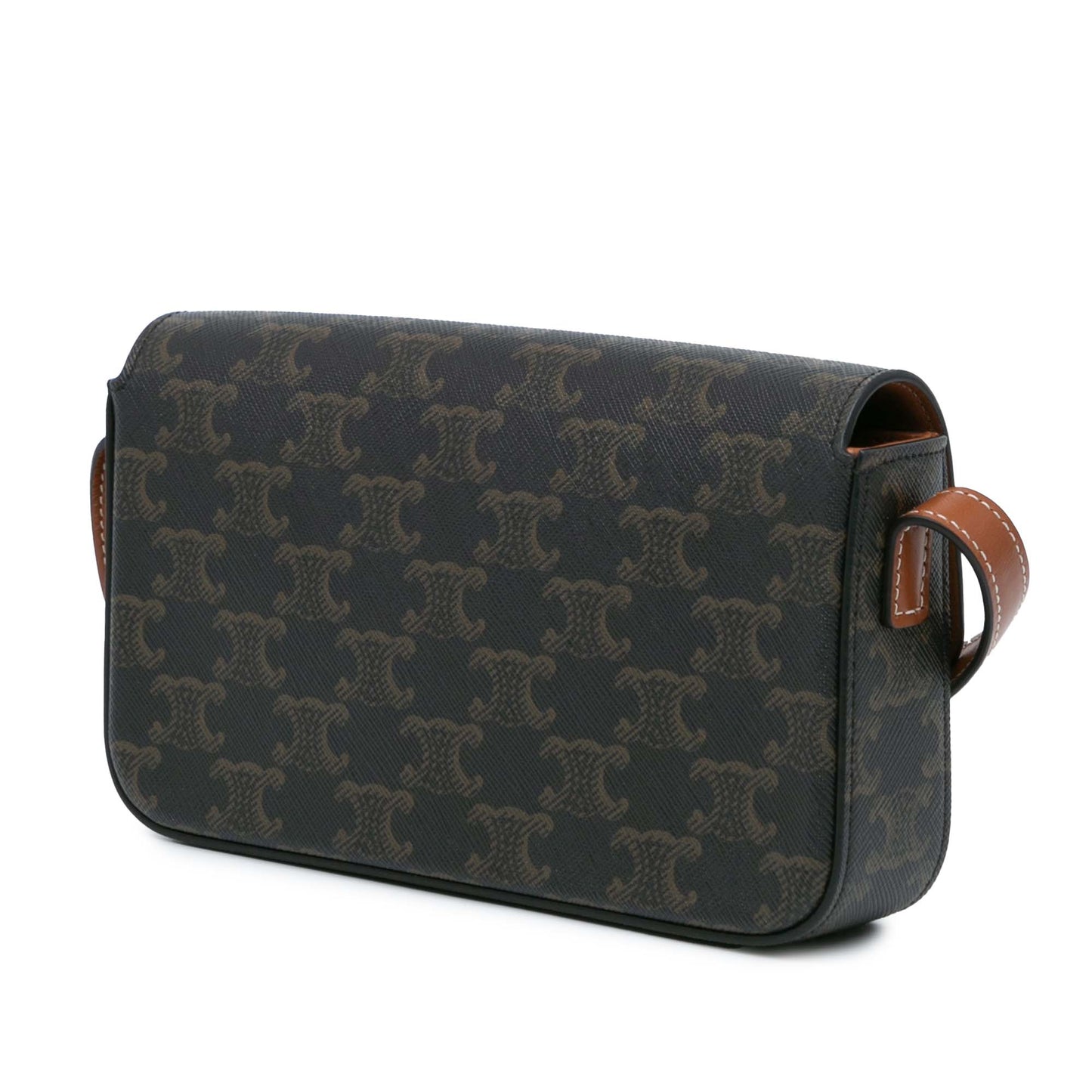 Celine Triomphe Coated Canvas Claude Shoulder Bag Brown