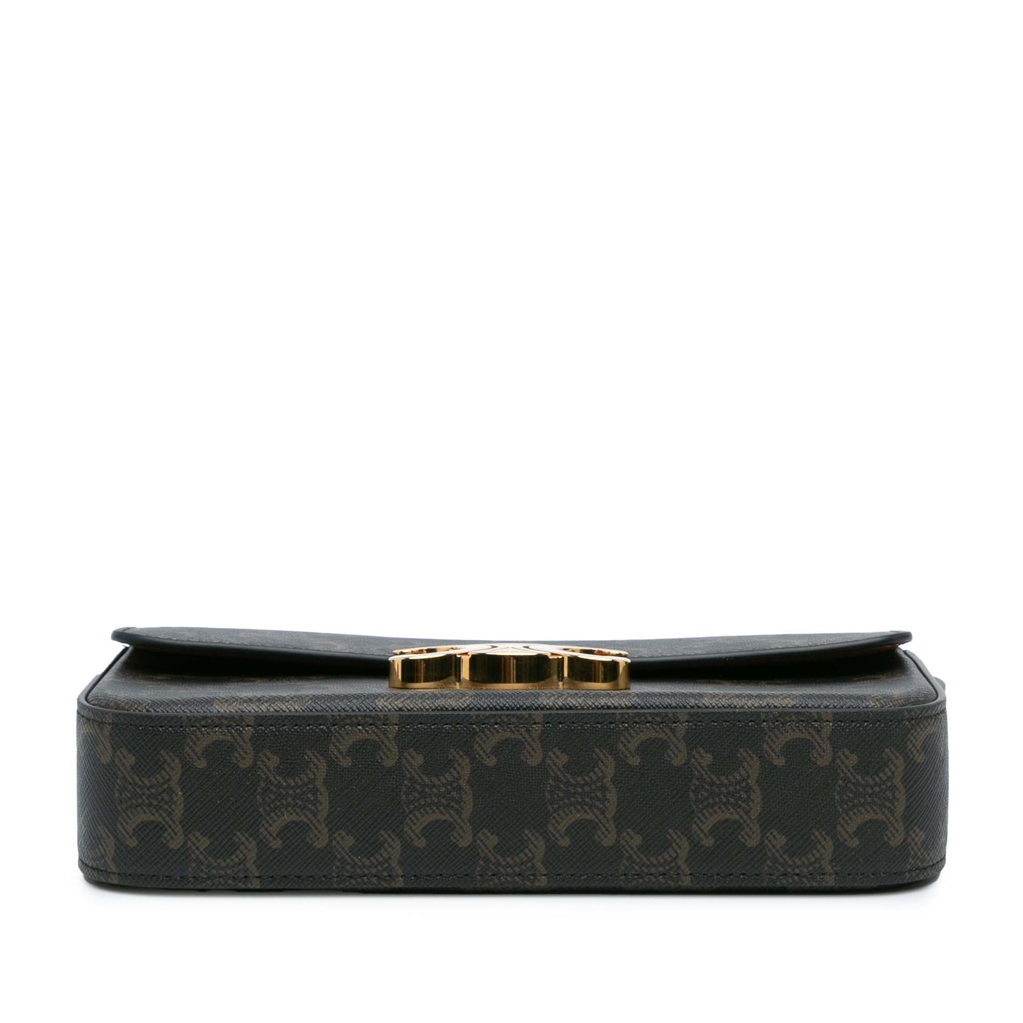 Celine Triomphe Coated Canvas Claude Shoulder Bag Brown