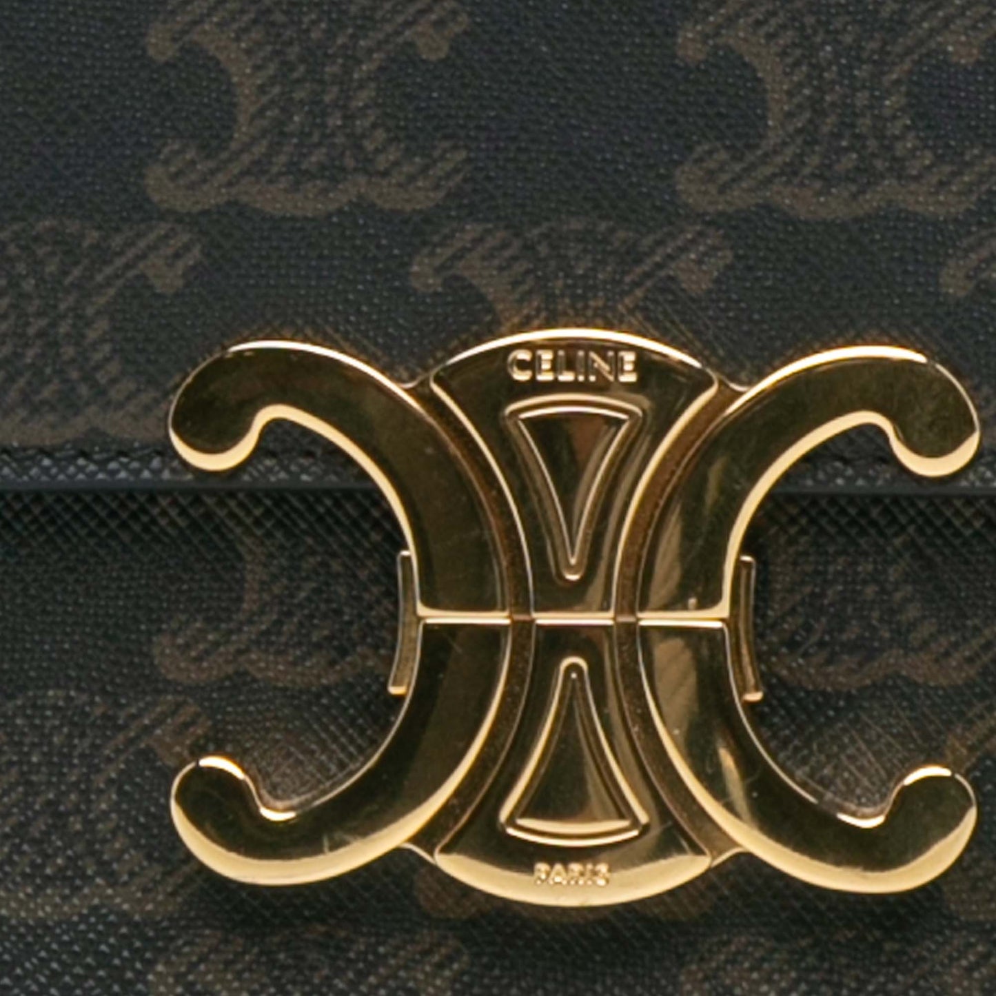 Celine Triomphe Coated Canvas Claude Shoulder Bag Brown