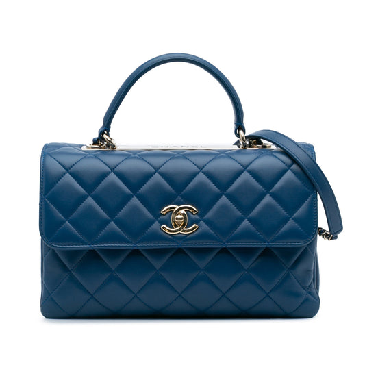 Chanel Medium Lambskin Trendy CC Flap Blue