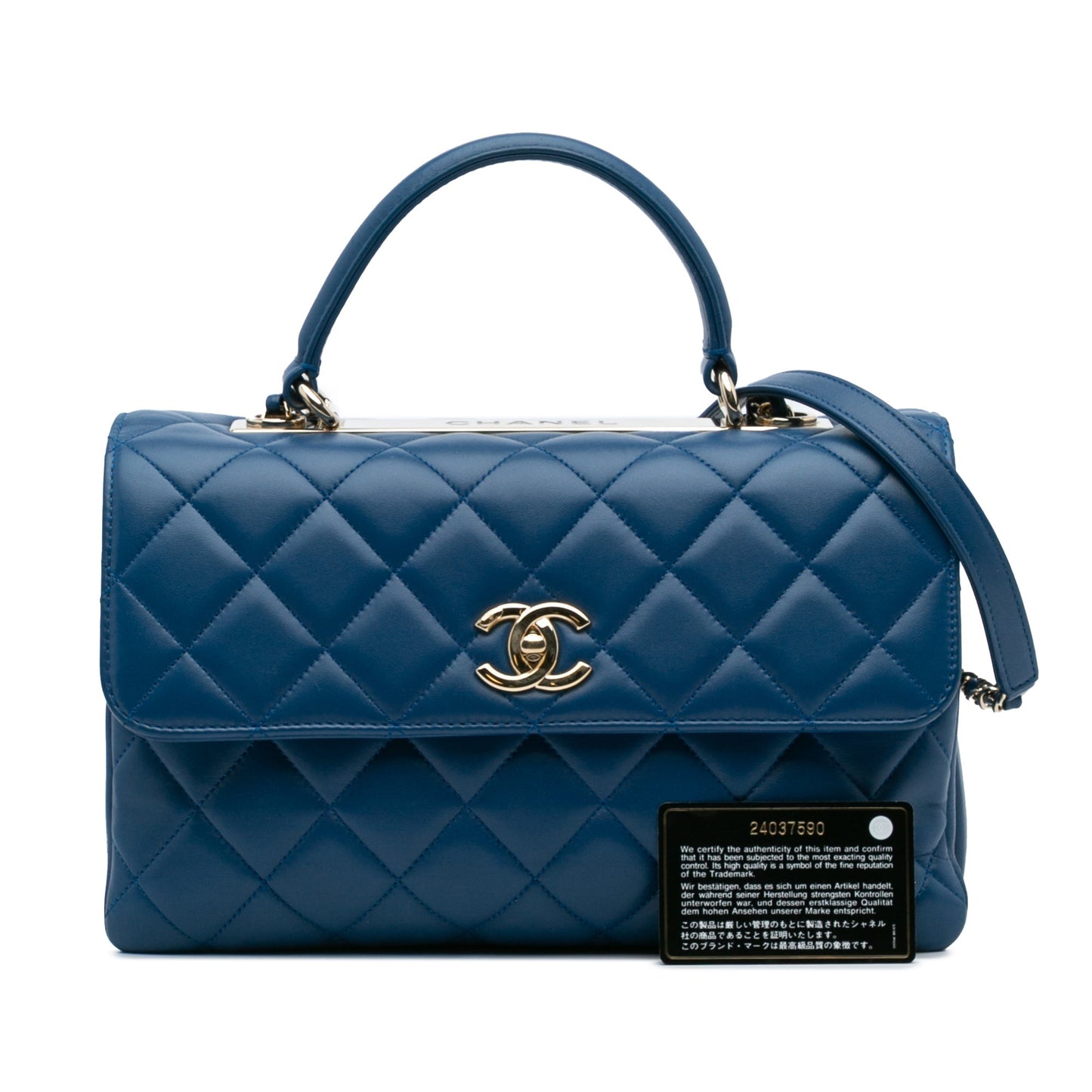 Chanel Medium Lambskin Trendy CC Flap Blue