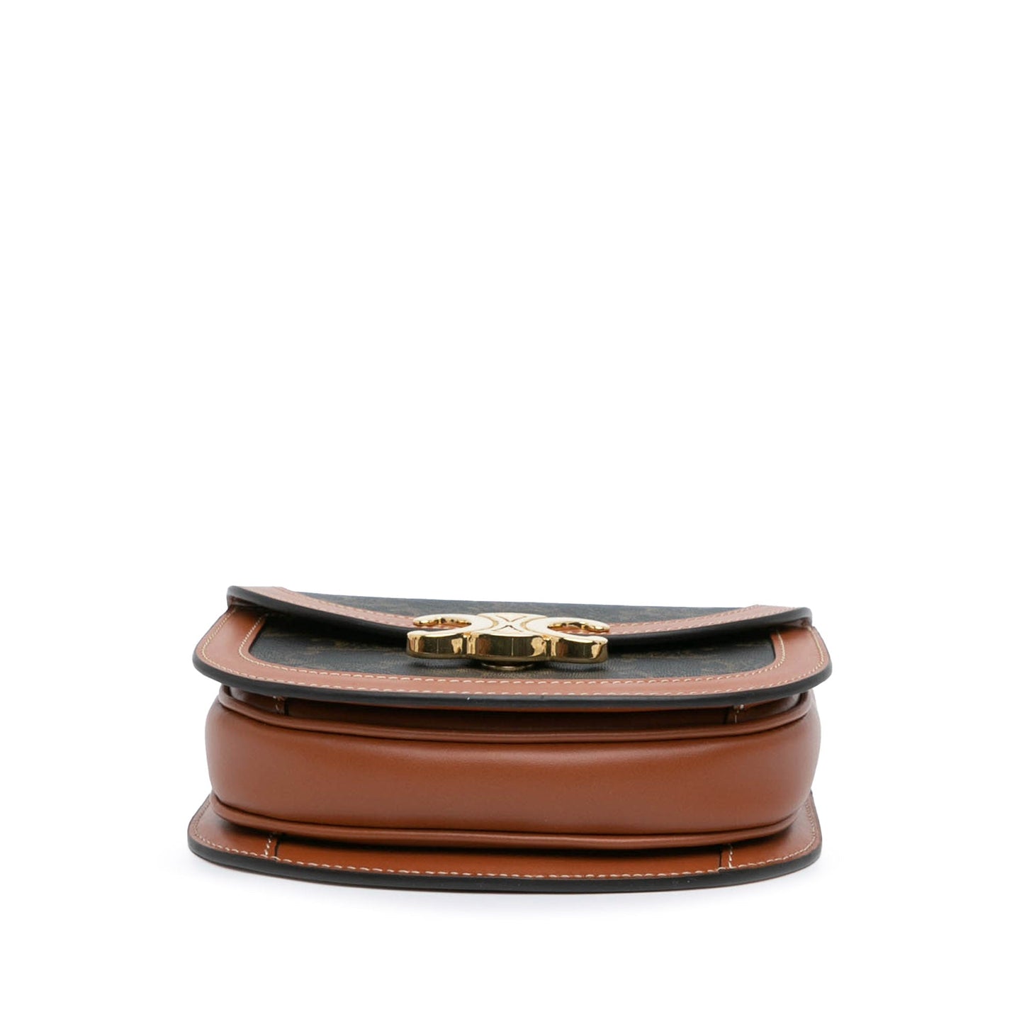 Celine Mini Triomphe Coated Canvas Besace Clea Satchel Brown