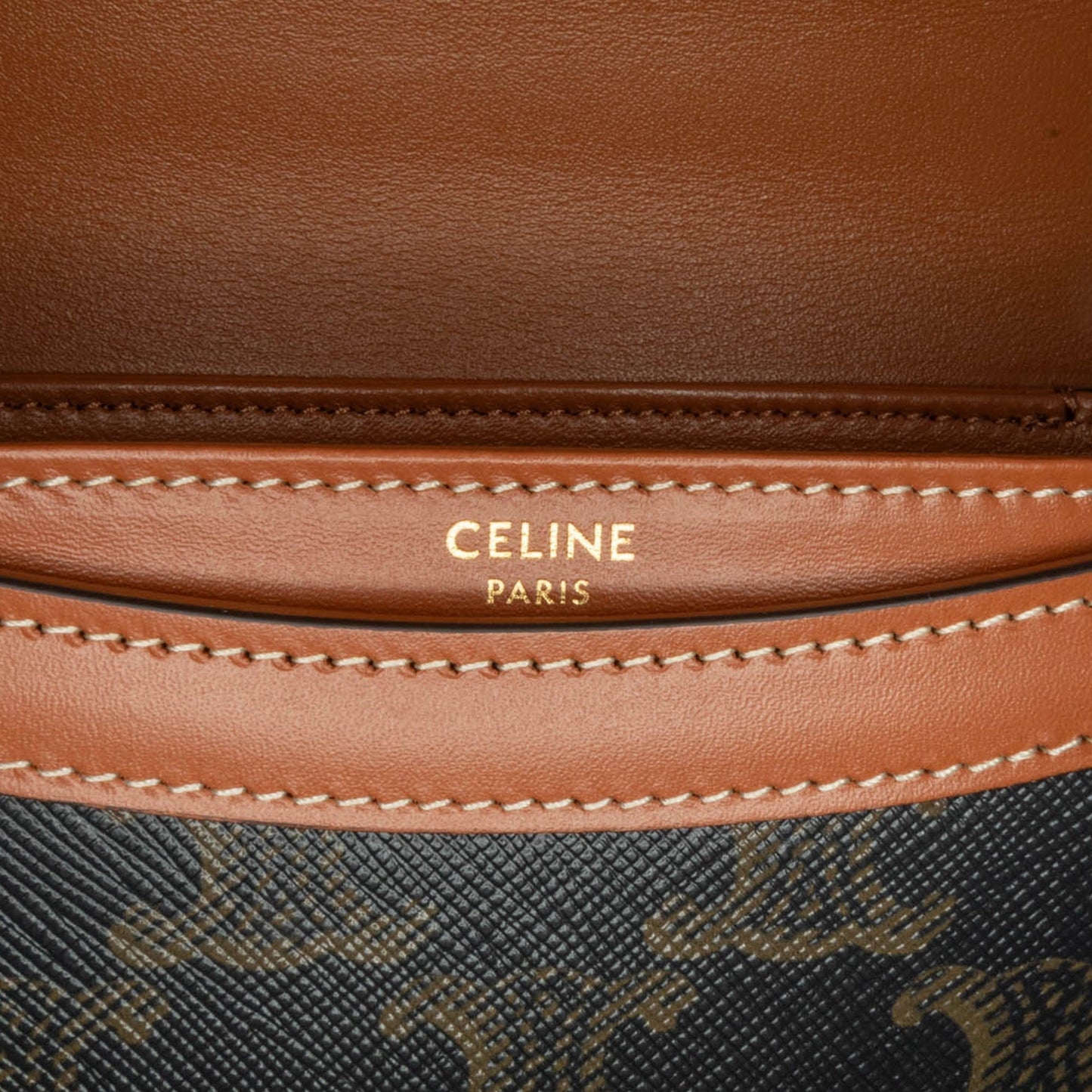 Celine Mini Triomphe Coated Canvas Besace Clea Satchel Brown