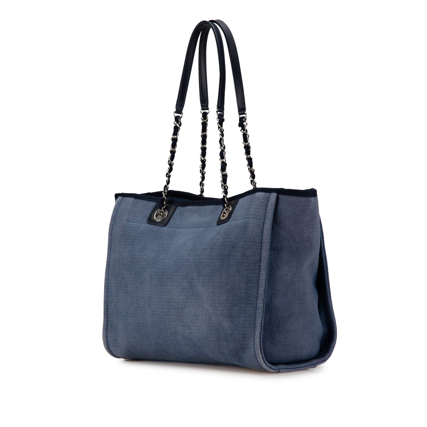 Chanel Small Canvas Deauville Tote Blue