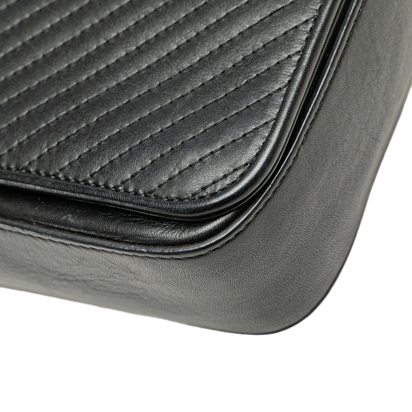 Saint Laurent Quilted Lambskin Babylone Flap Shoulder Bag Black