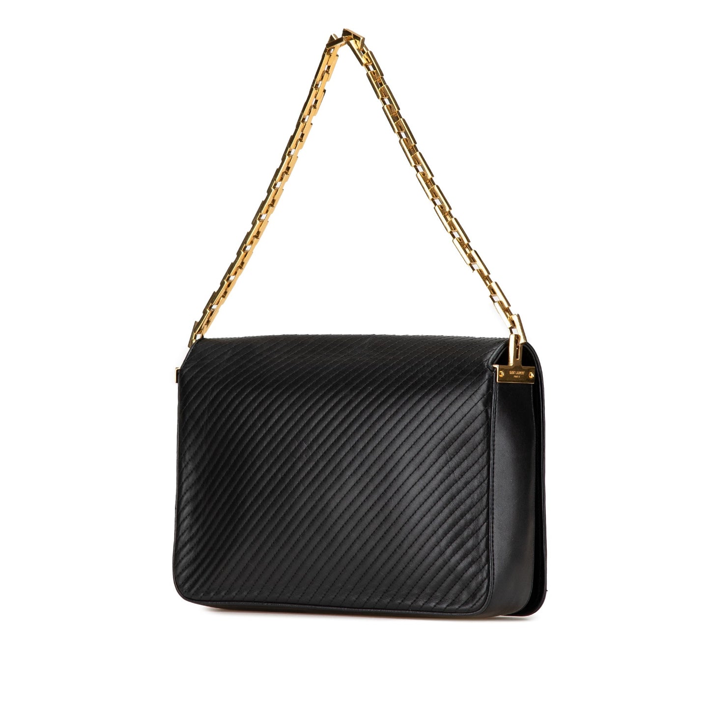 Saint Laurent Quilted Lambskin Babylone Flap Shoulder Bag Black