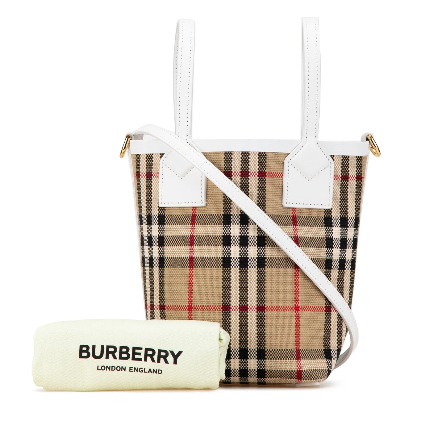 Burberry Mini House Check Canvas London Tote Brown