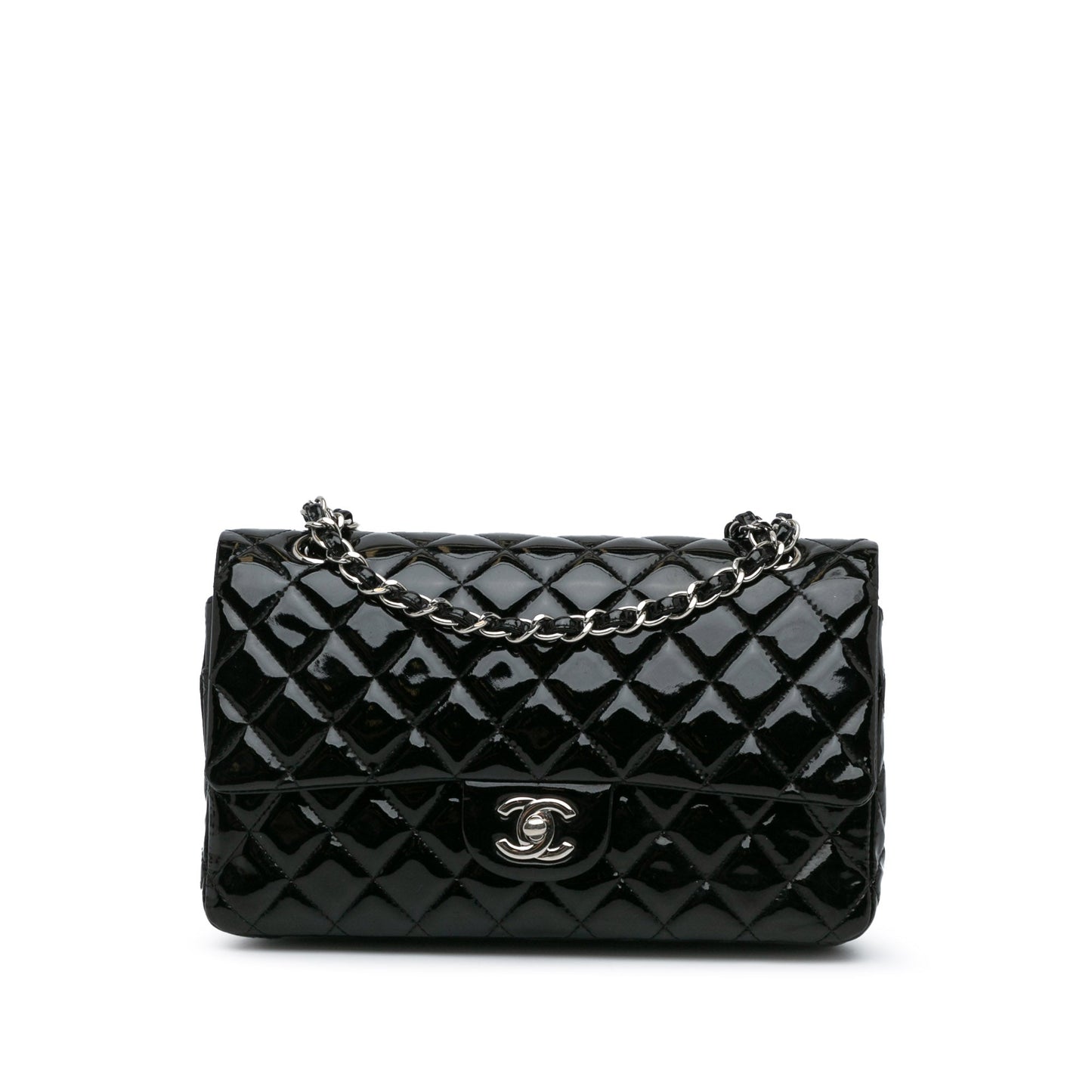 Chanel Medium Classic Patent Double Flap Black