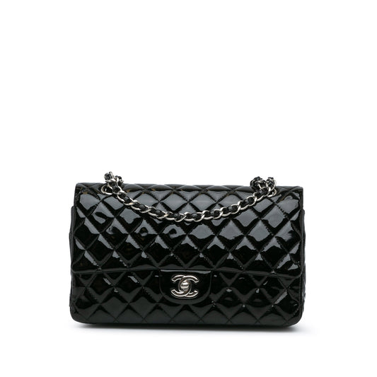 Chanel Medium Classic Patent Double Flap Black