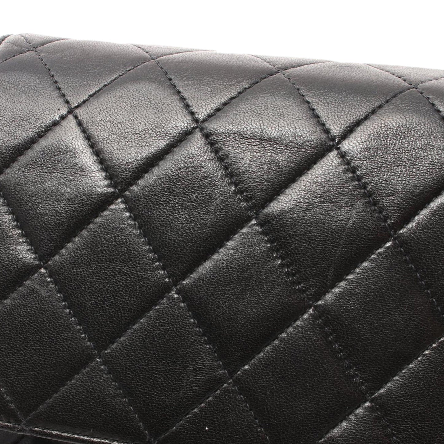 Chanel CC Quilted Lambskin Single Flap Black