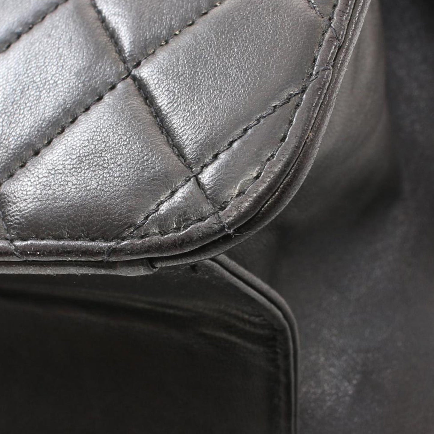 Chanel CC Quilted Lambskin Single Flap Black