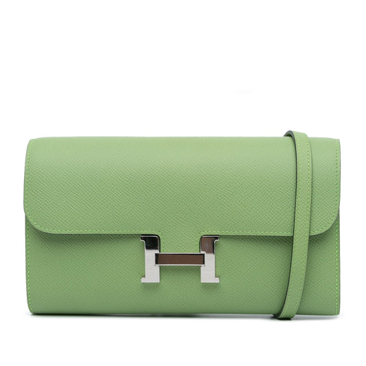 Hermès Epsom Constance Long To Go Wallet Green