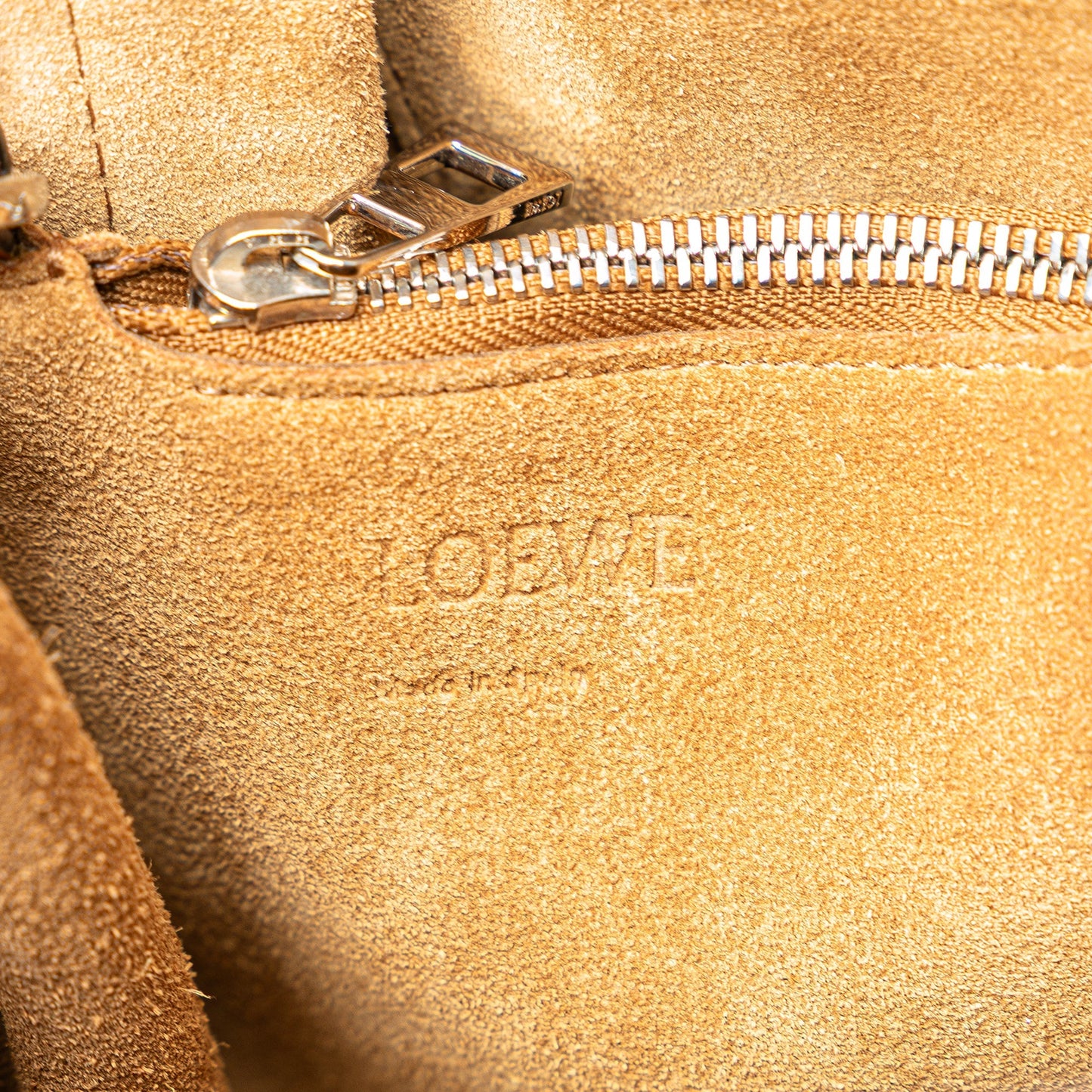 LOEWE Medium Canvas and Calfskin Gate Top Handle Bag Brown