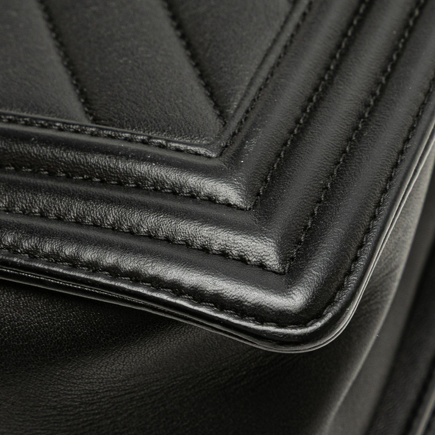 Chanel Medium Calfskin Chevron Boy Flap Black
