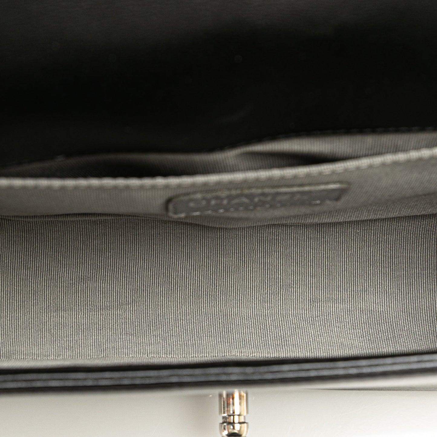 Chanel Old Medium Chevron Calfskin Boy Flap Black