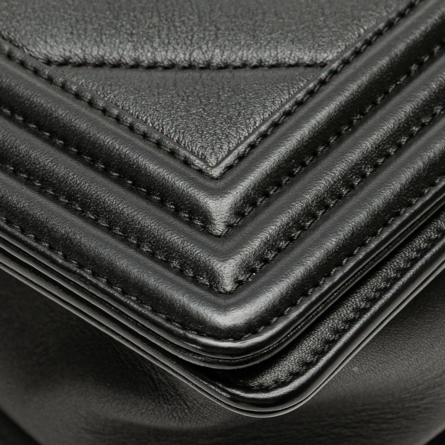 Chanel Medium Calfskin Chevron Boy Flap Black
