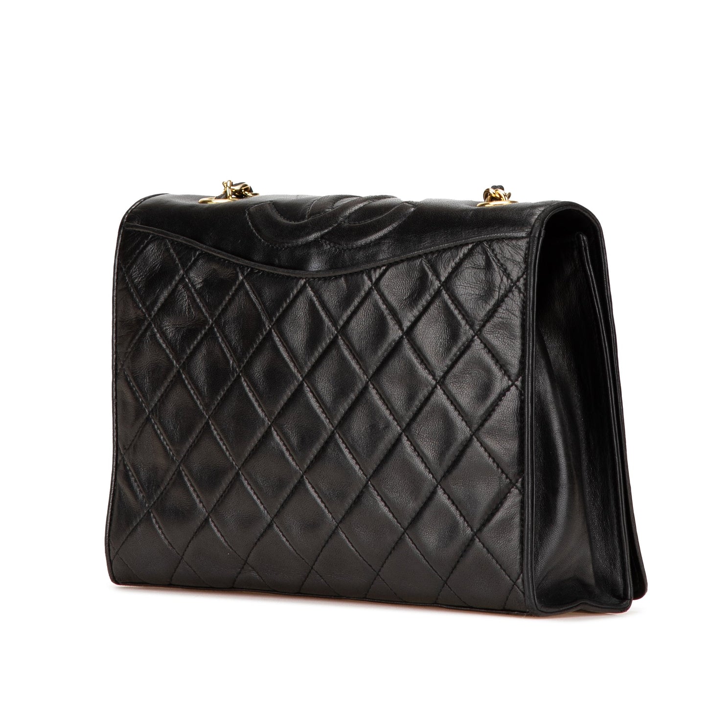 Chanel CC Quilted Lambskin Full Flap Black