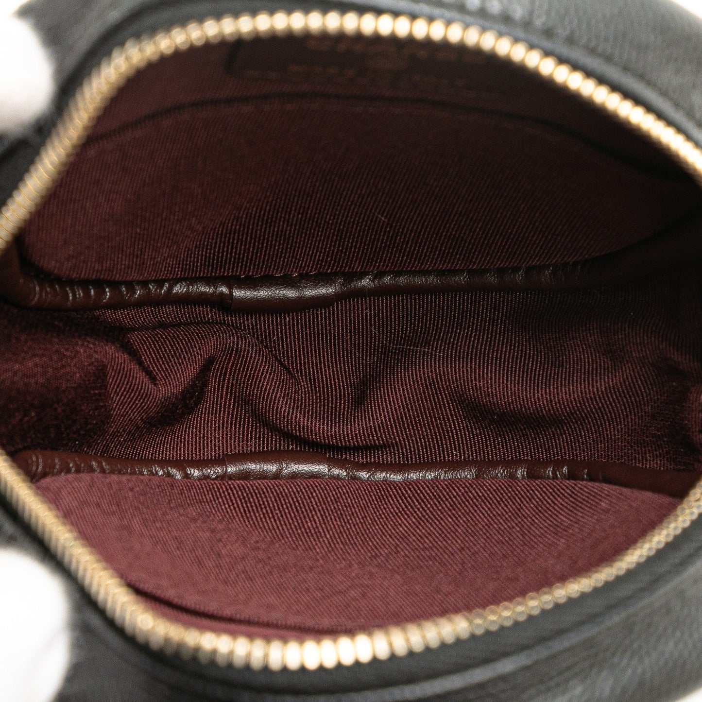 Chanel CC Quilted Caviar Round Clutch With Chain Black