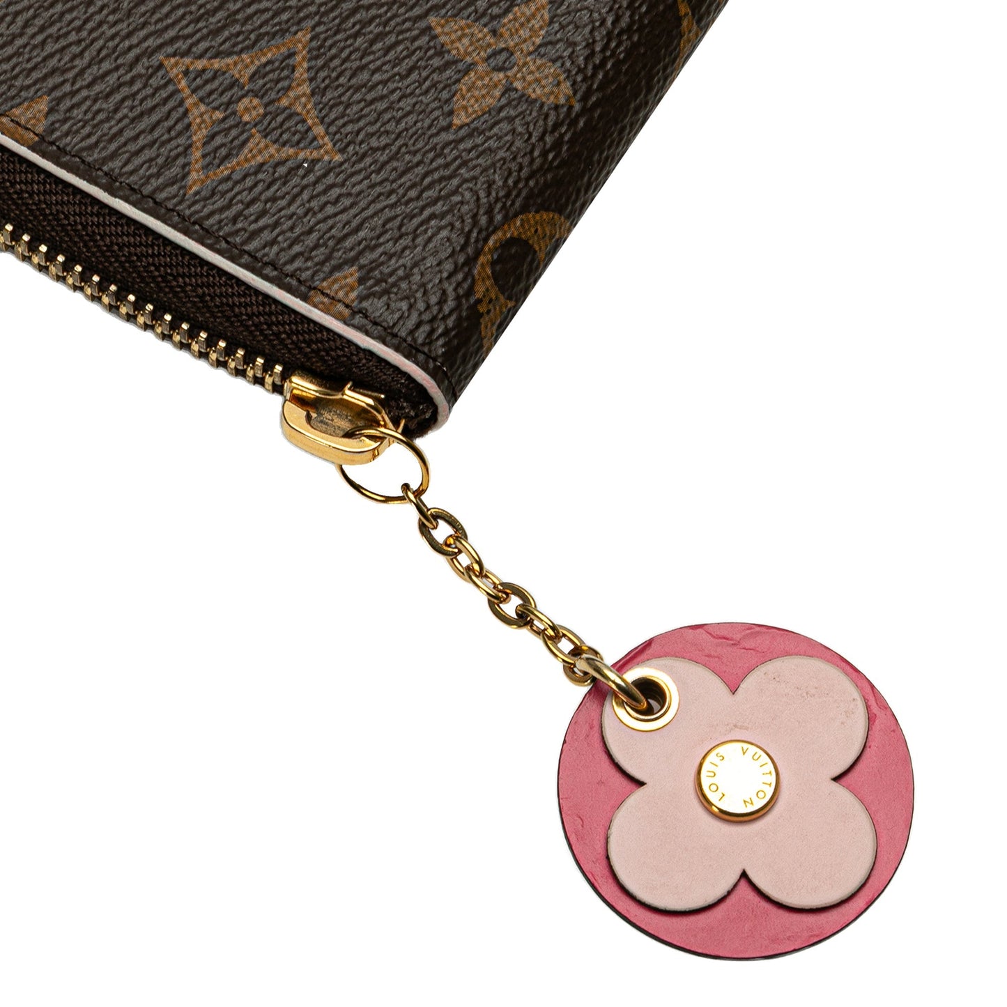 Louis Vuitton Monogram Bloom Flower Clemence Wallet Brown
