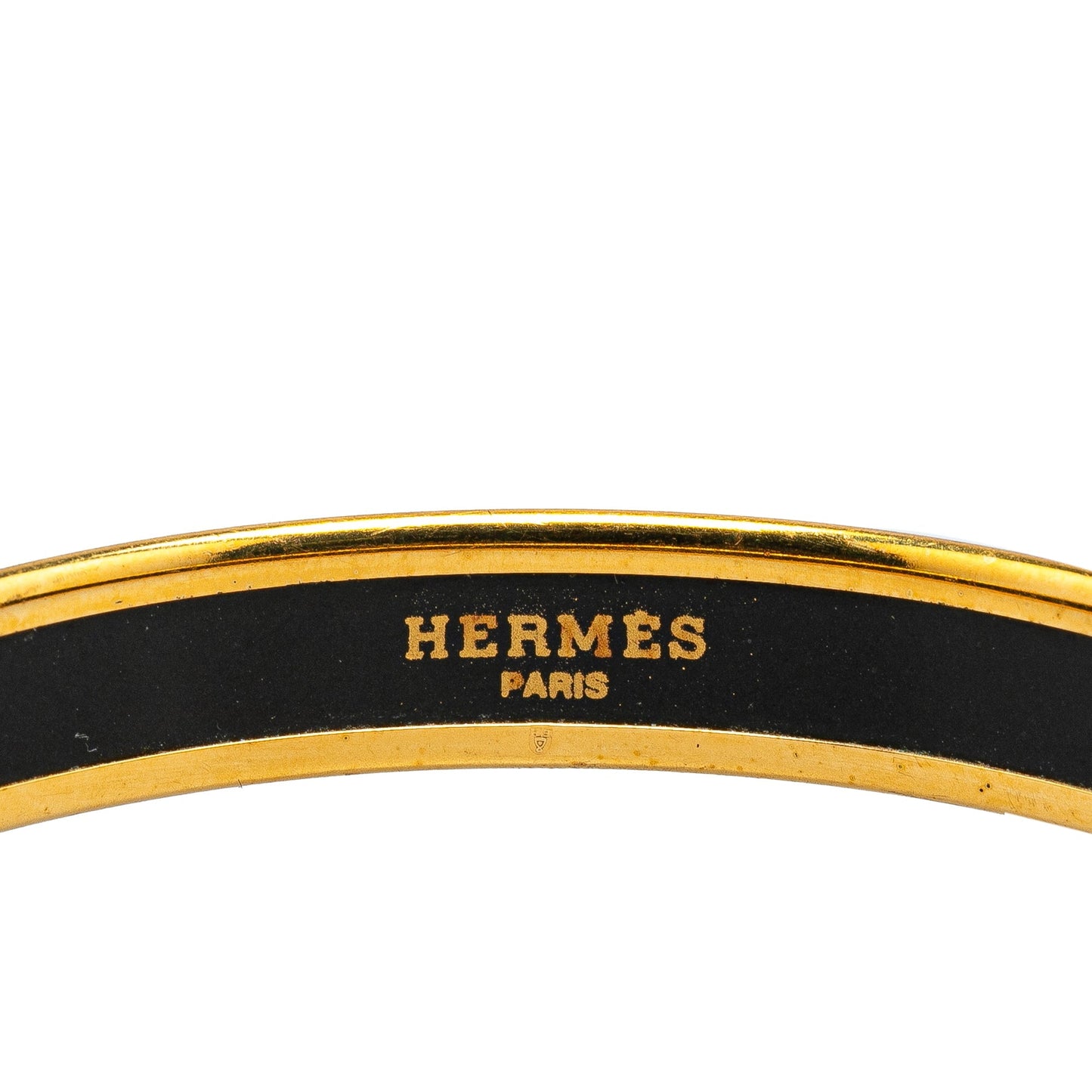 Hermès Narrow Musical Instruments Enamel Bangle 65 Black