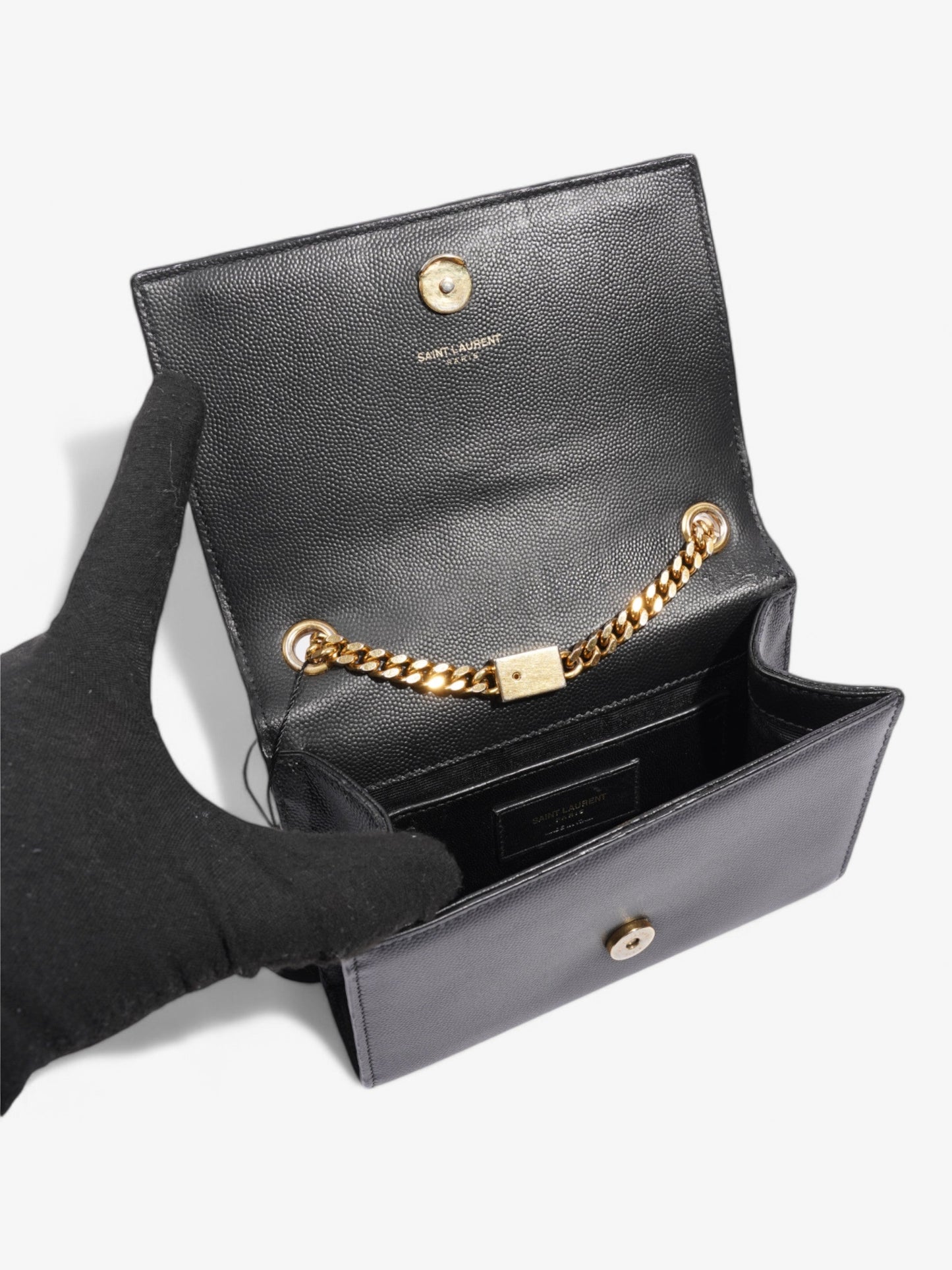 Saint Laurent Kate Black Grained Leather Small