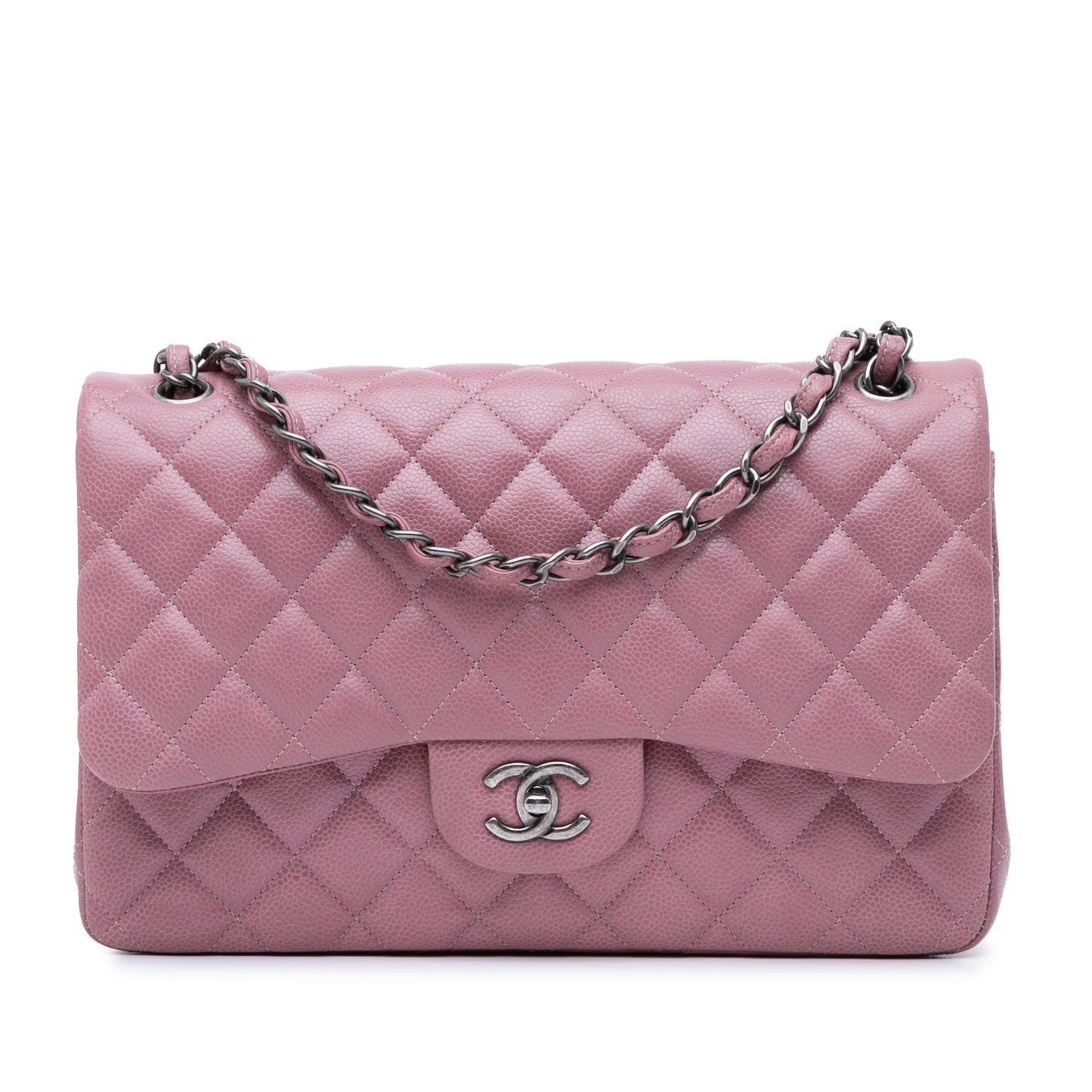 Chanel Jumbo Classic Caviar Double Flap Pink