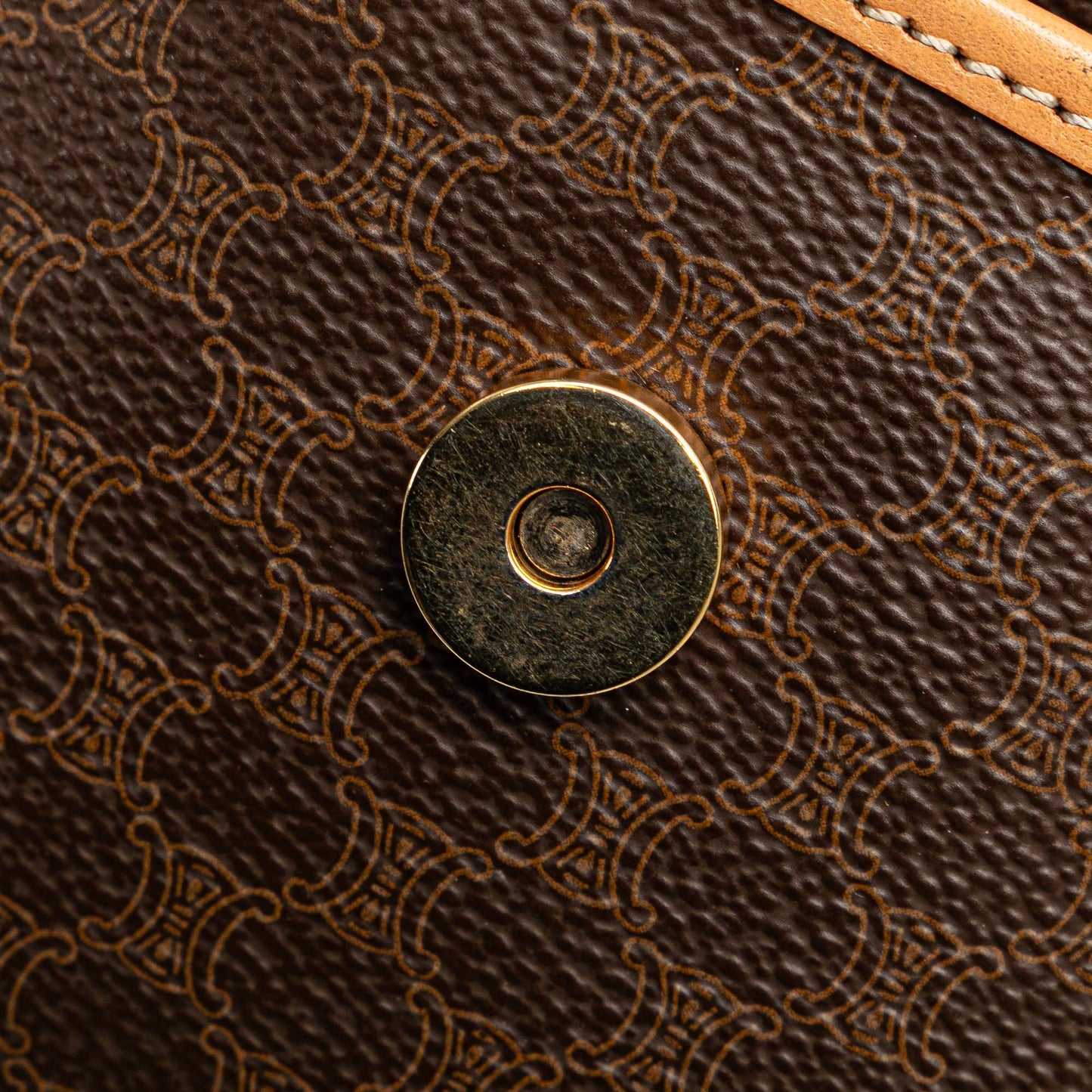 Celine Macadam Coated Canvas Crossbody Brown