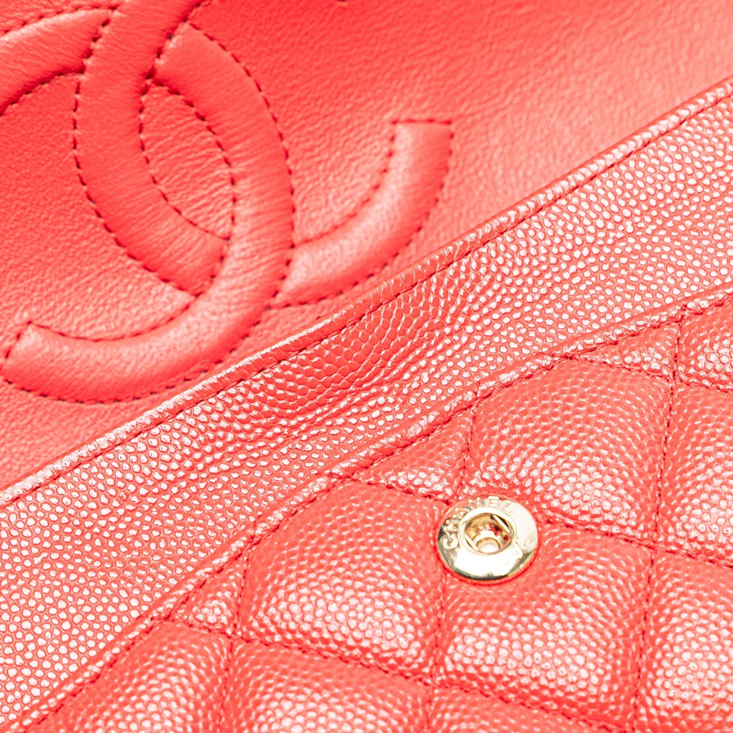Chanel Medium Classic Caviar Double Flap Red