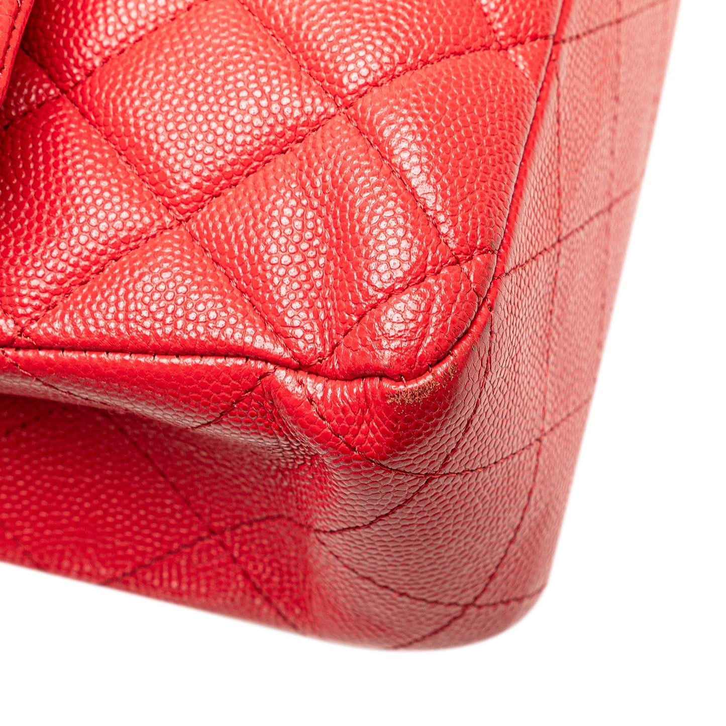 Chanel Medium Classic Caviar Double Flap Red