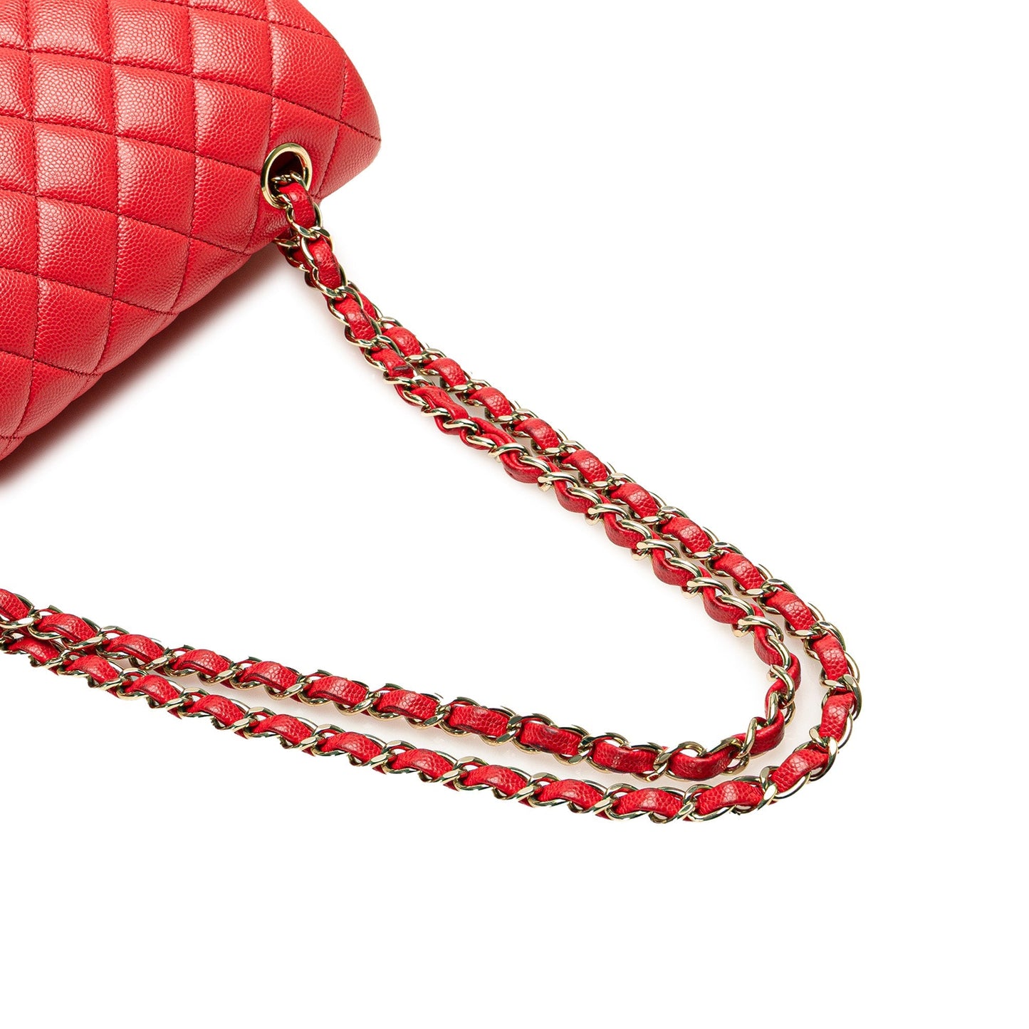 Chanel Medium Classic Caviar Double Flap Red