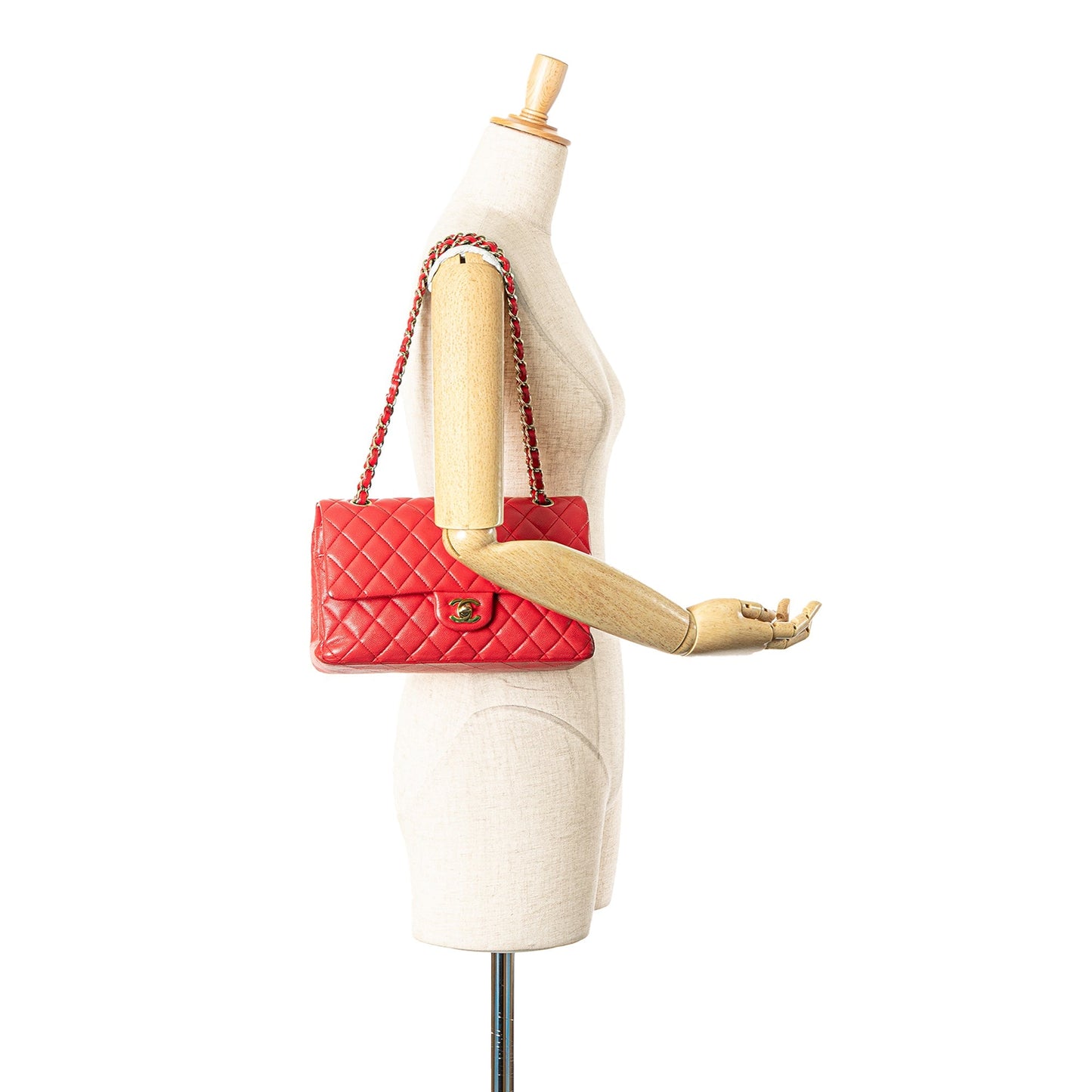 Chanel Medium Classic Caviar Double Flap Red