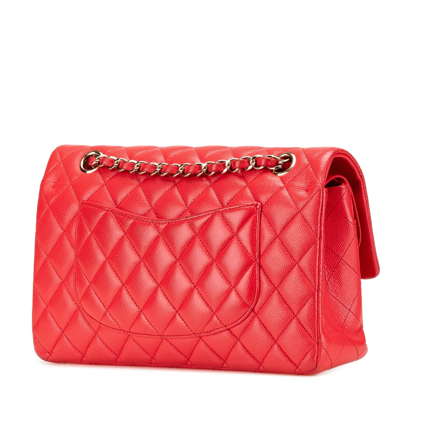 Chanel Medium Classic Caviar Double Flap Red