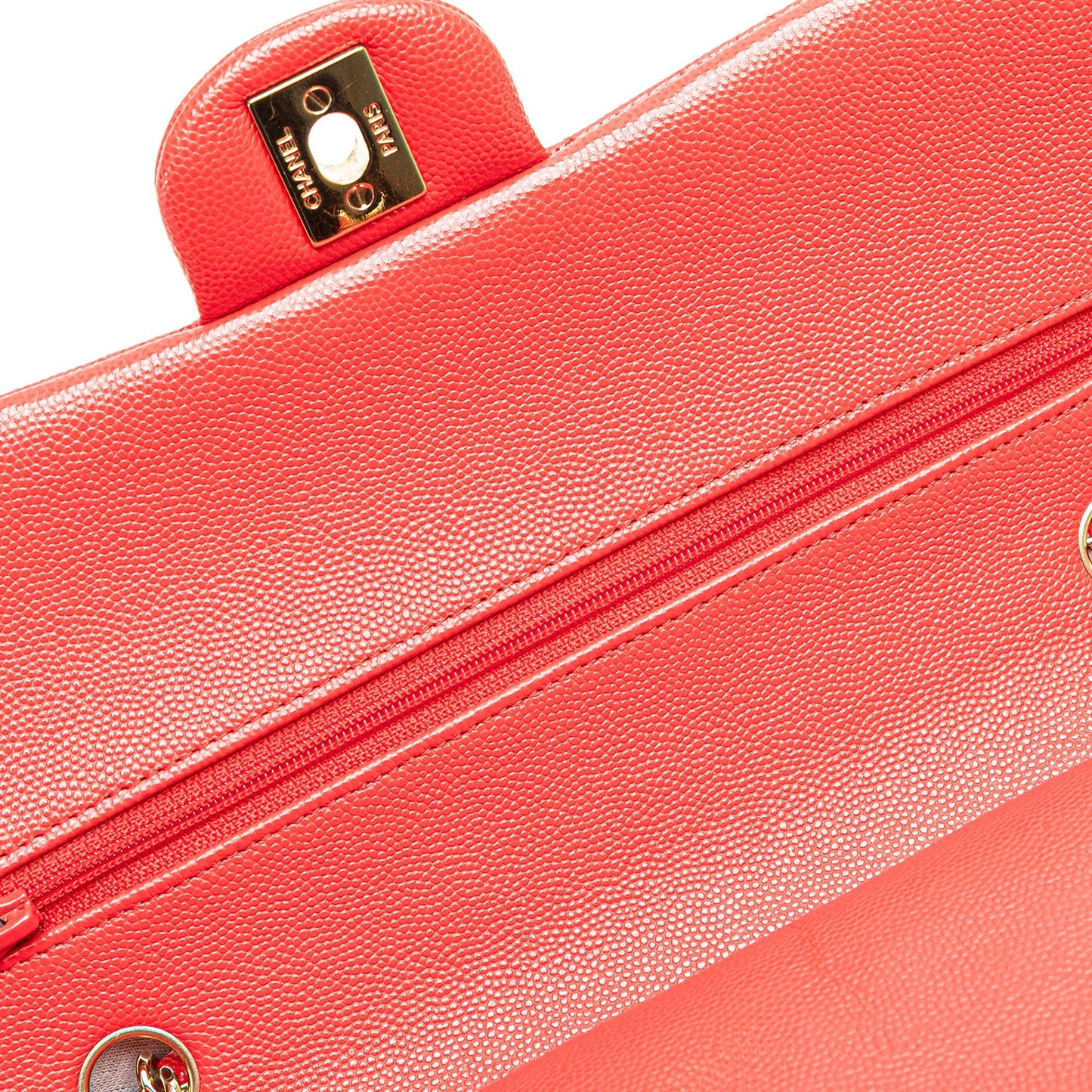 Chanel Medium Classic Caviar Double Flap Red