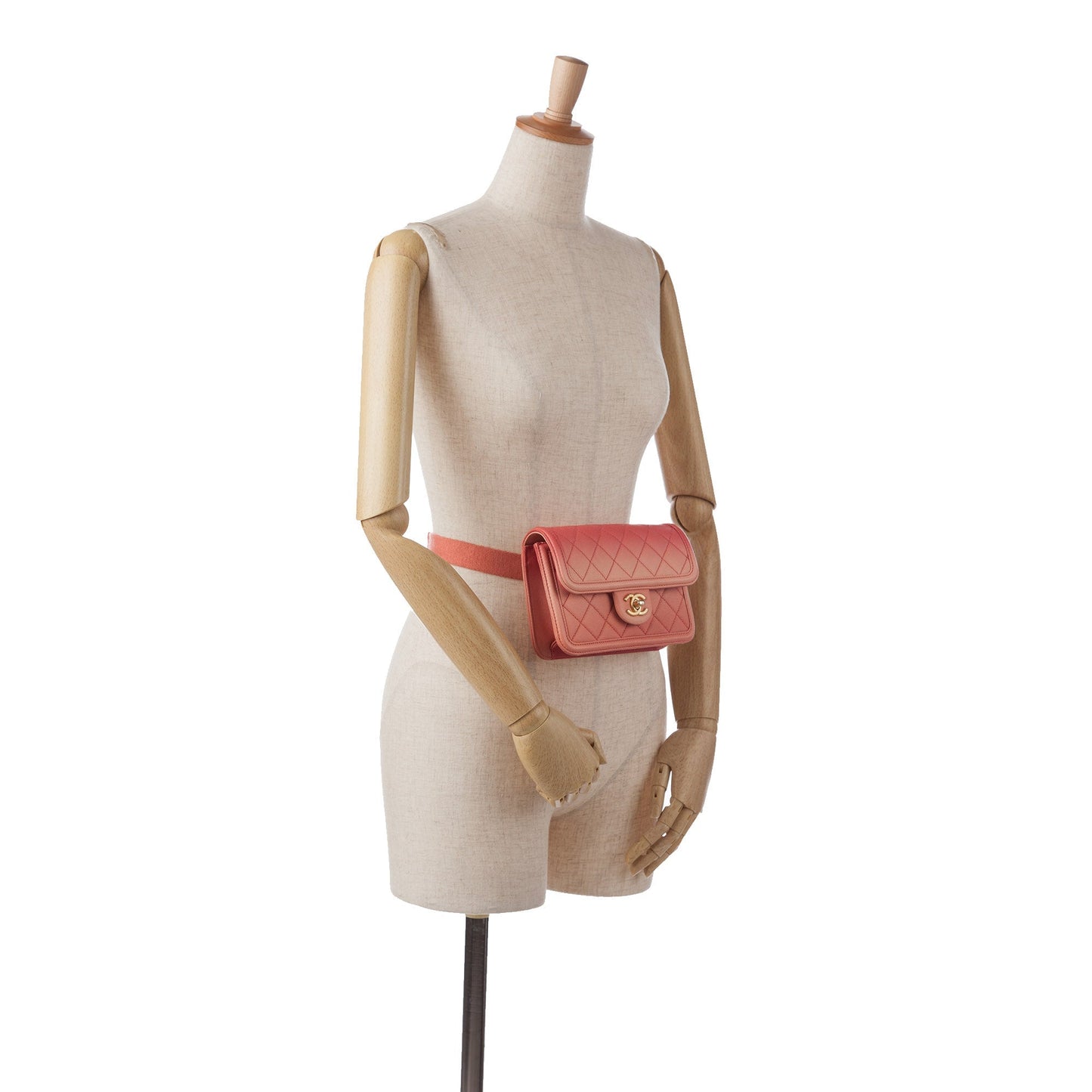 Chanel Caviar Sunset On The Sea Flap Belt Bag Pink