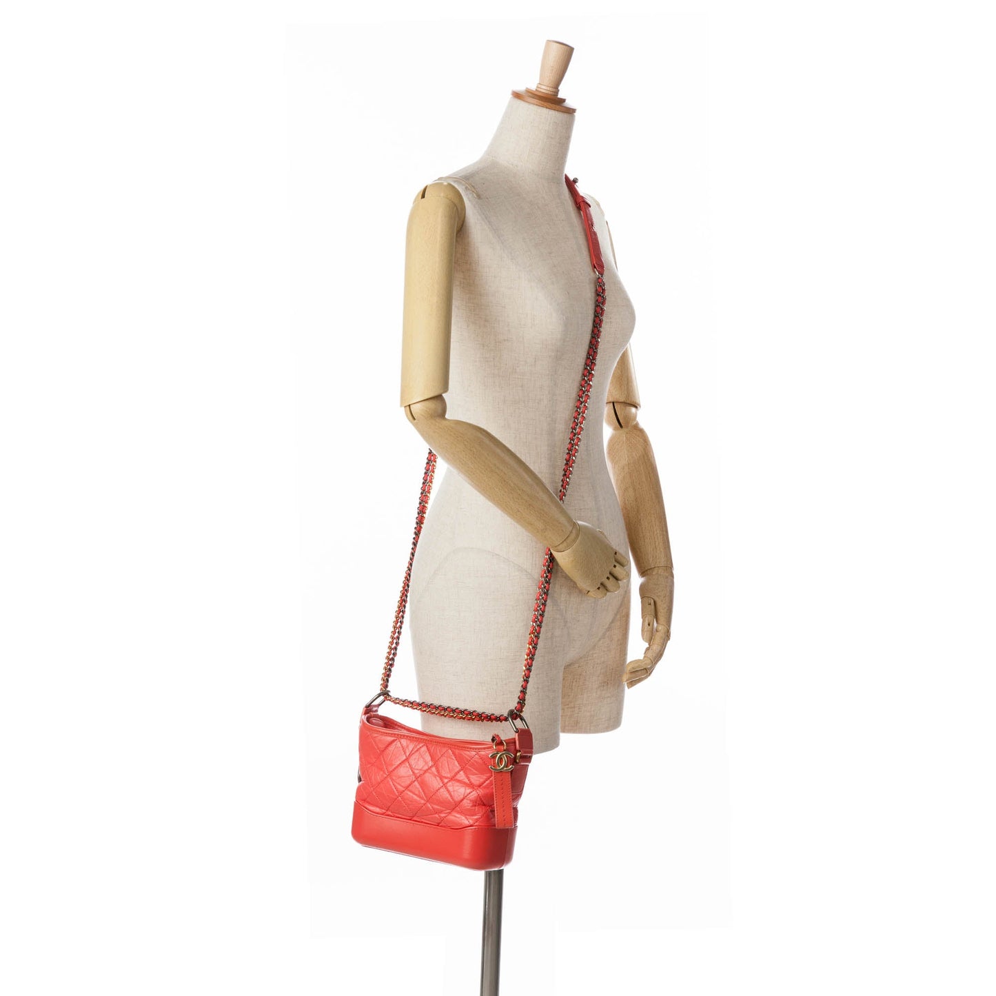 Chanel Small Aged Calfskin Gabrielle Crossbody Red