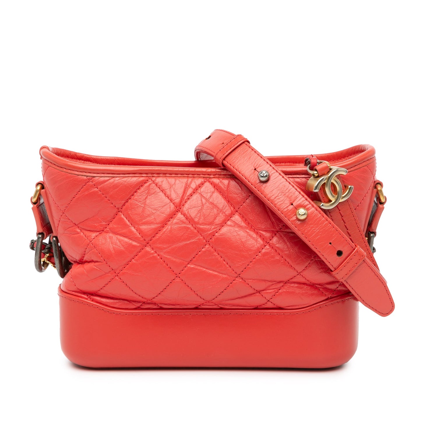 Chanel Small Aged Calfskin Gabrielle Crossbody Red