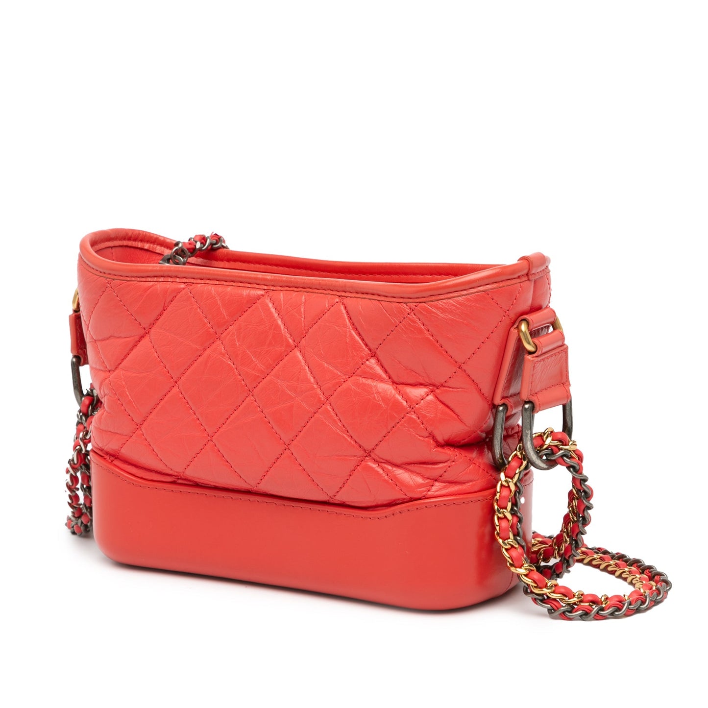 Chanel Small Aged Calfskin Gabrielle Crossbody Red