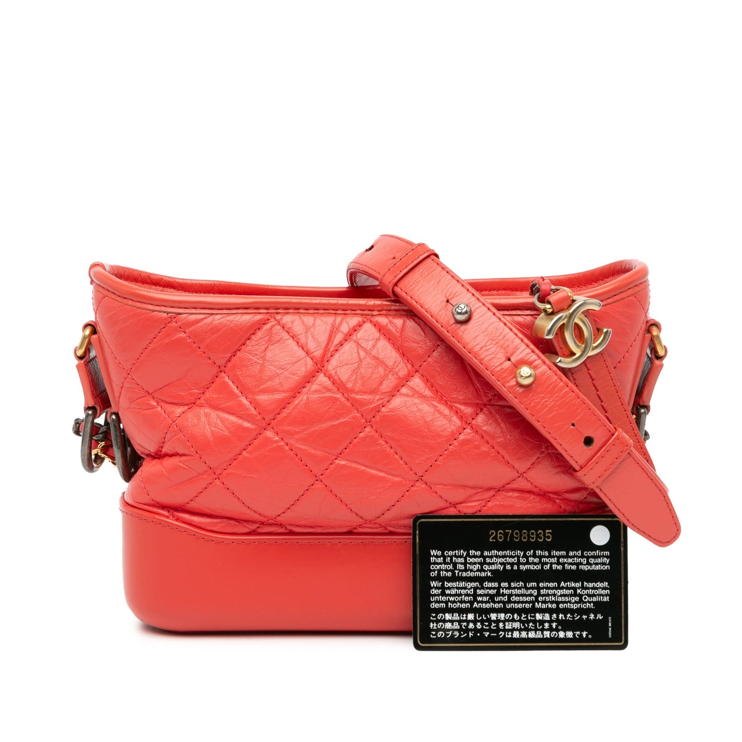 Chanel Small Aged Calfskin Gabrielle Crossbody Red