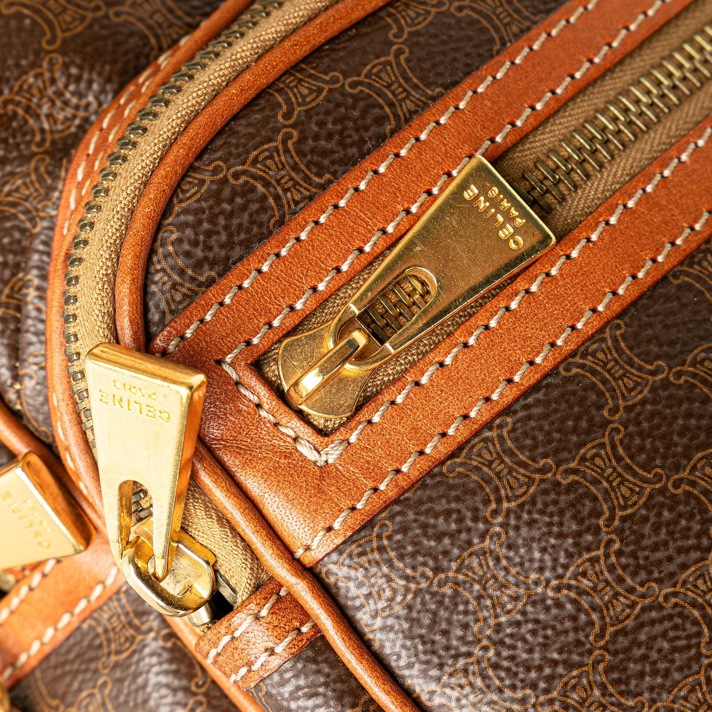 Celine Macadam Satchel Brown