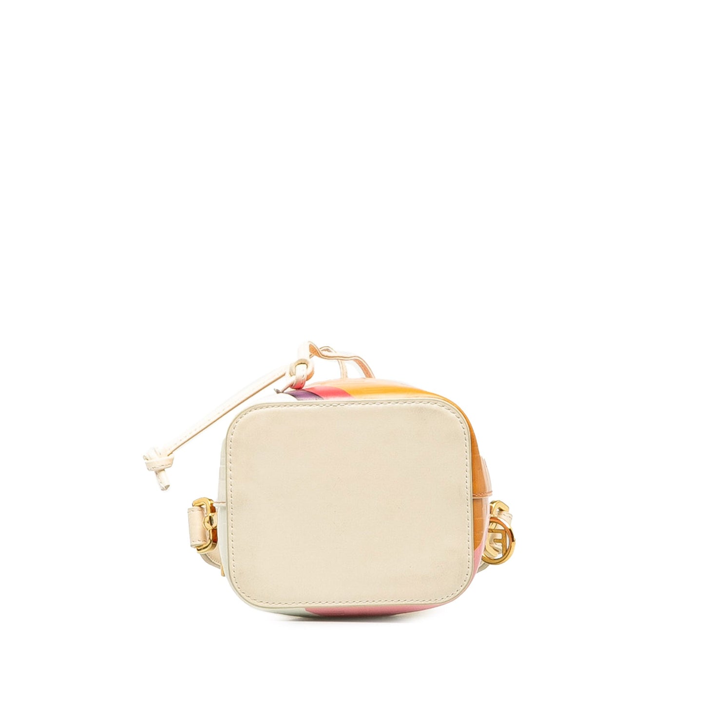 Fendi FF Embossed Striped Mini Mon Tresor Bucket Bag Brown