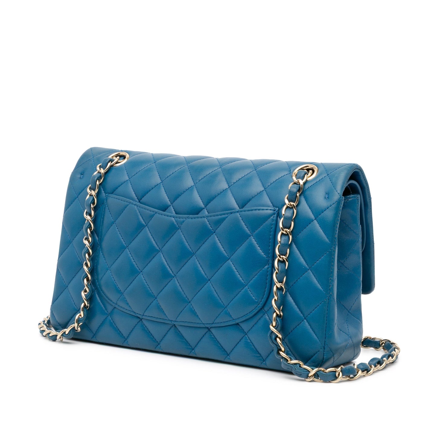 Chanel Medium Classic Lambskin Double Flap Blue