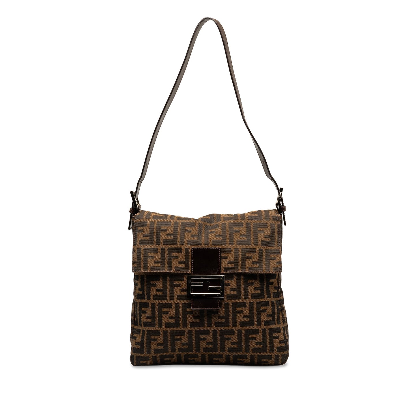 Fendi Zucca Canvas Shoulder Bag Brown