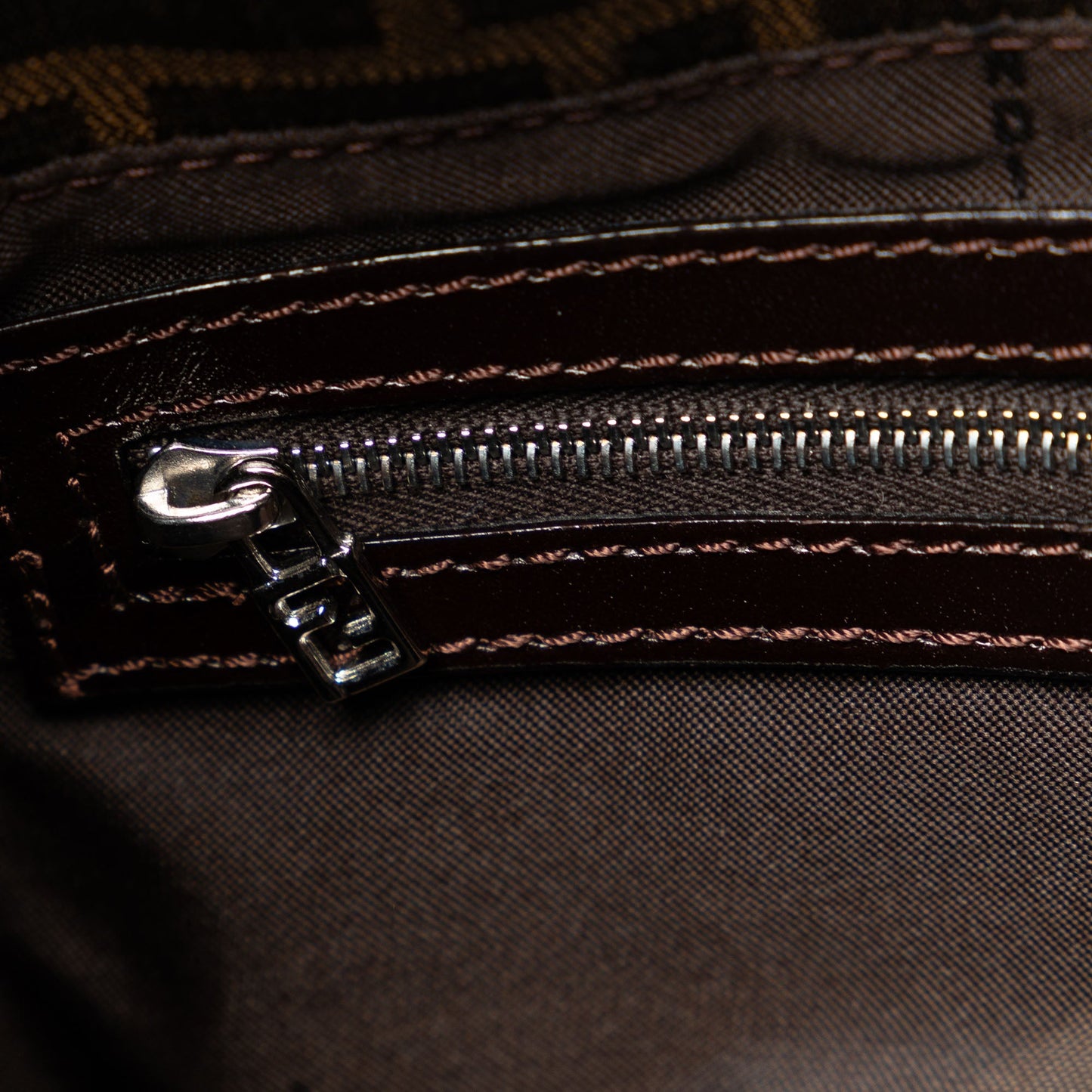 Fendi Zucca Canvas Shoulder Bag Brown