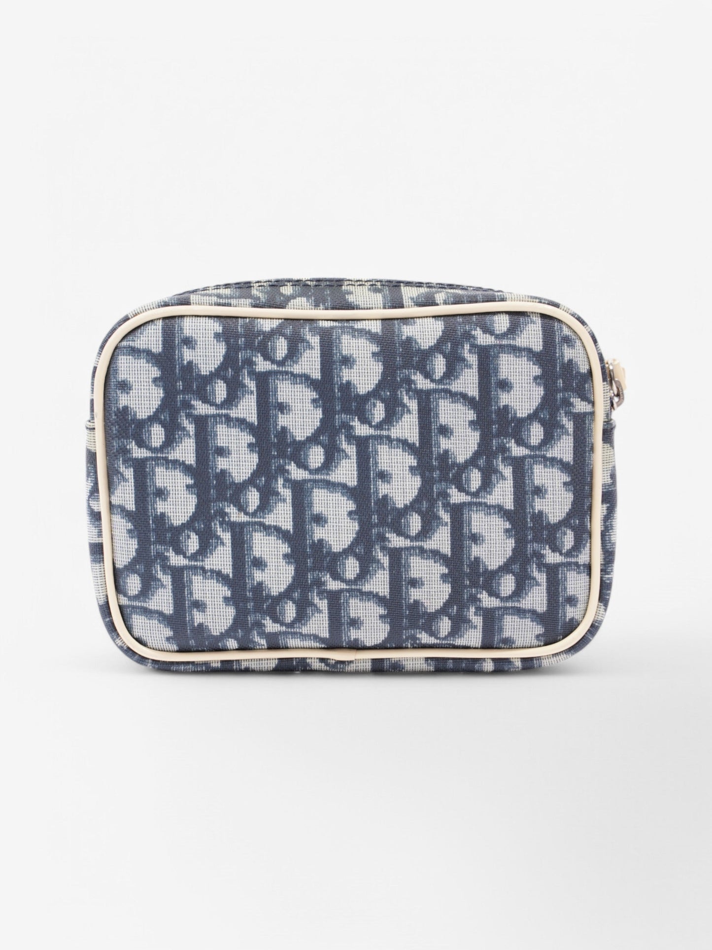 Christian Dior Vintage Pouch Blue / Beige Canvas