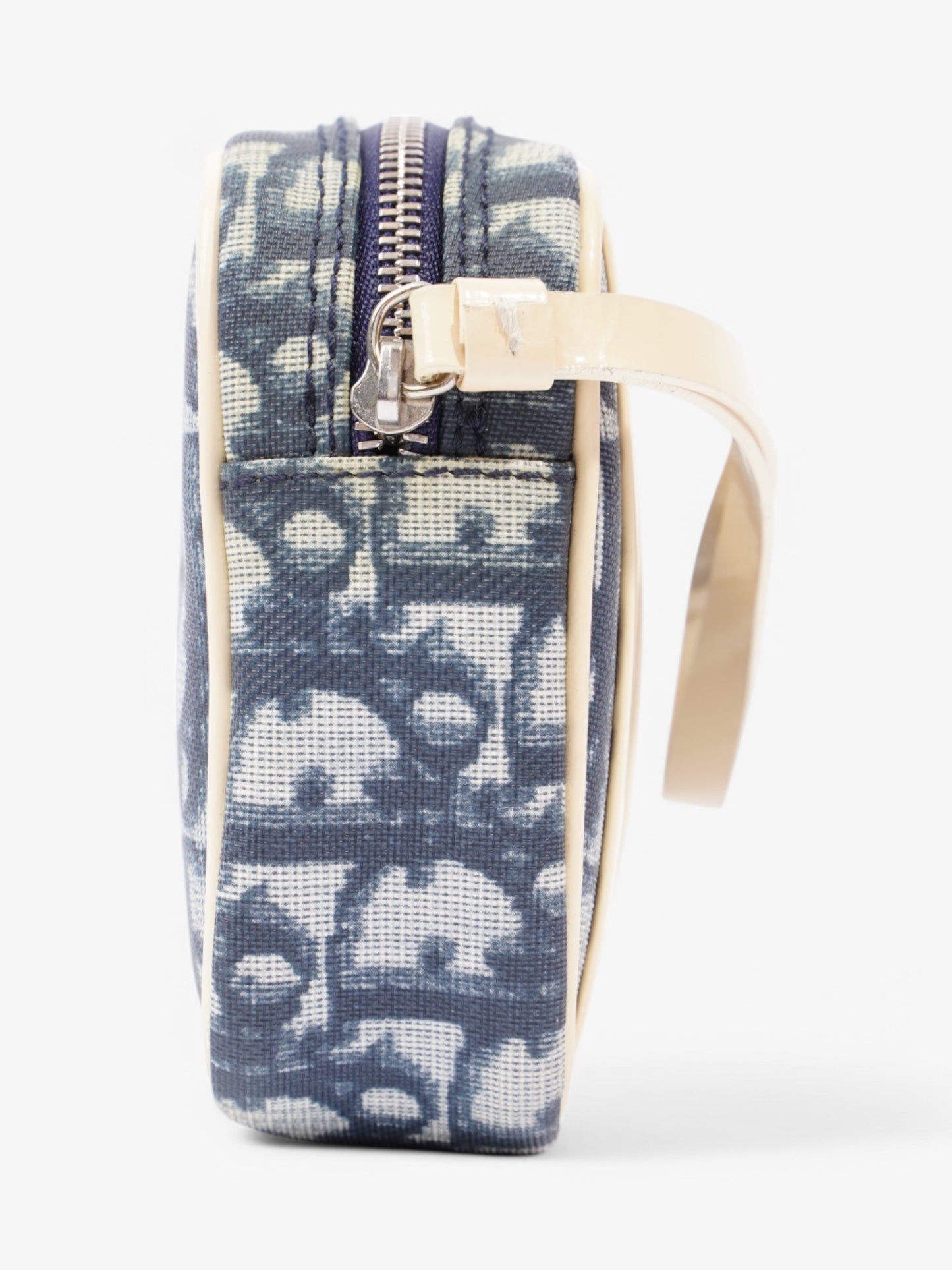 Christian Dior Vintage Pouch Blue / Beige Canvas