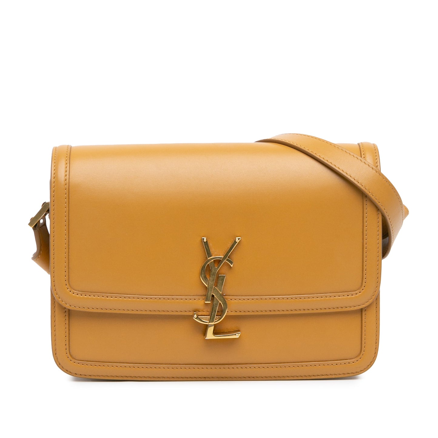 Saint Laurent Medium Leather Solferino Satchel In Box Brown